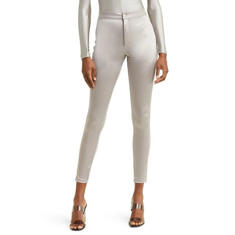 NWT SKIMS Disco Pants Silver Shimmer Skinny Women's Size S